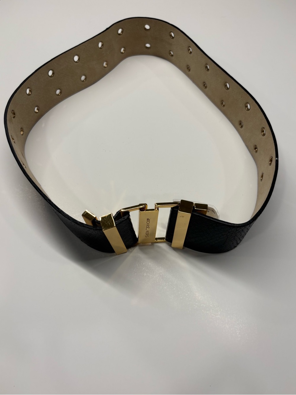 Michael Kors Women's Tapered Guitar Strap Grommet Waist Belt